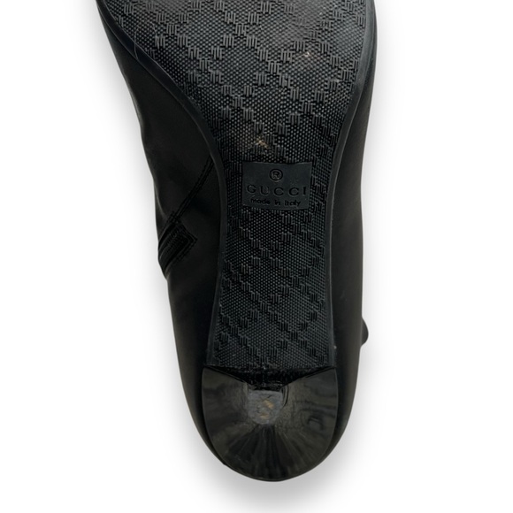 Authentic Gucci 246688 Black Leather Zip Up Ankle Boots Heeled Sz 37 EU / US 7 - Picture 8 of 14